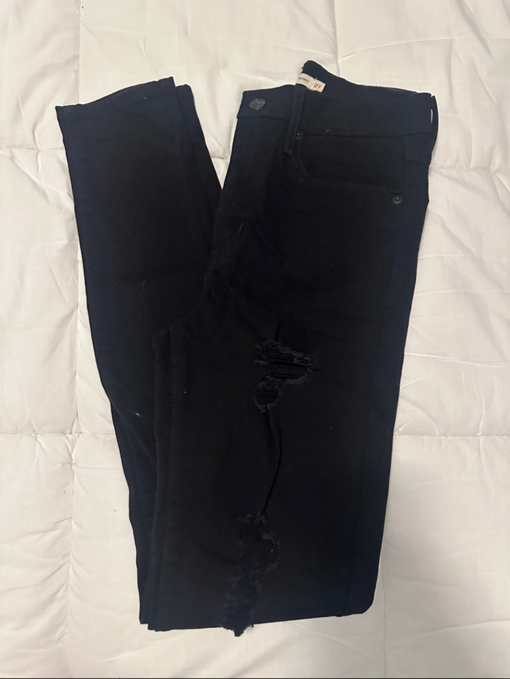 Black Distressed Skinny Jeans